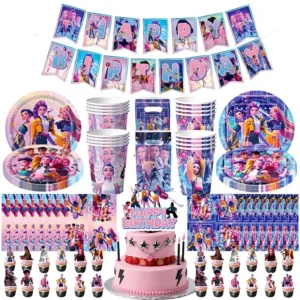 Tableware Theme Birthday Party Decorations Paper Napkins Cups Plates Candy Box Gift Bags Banner Backdrop For Kids Party Supplies
