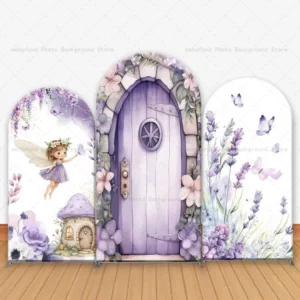 Mehofond Arch Backdrop Fresh Gentle Purple Fairy Tale Butterfly Kids Baby Birthday Party Decor Studio Photography Background