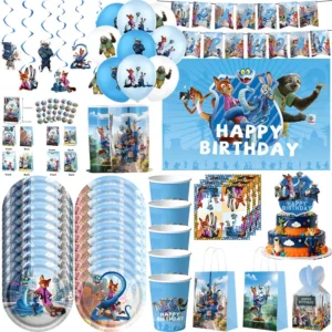 Zootopia Birthday Decorations Party Favors Cup Plate Balloons Candy Boxs Gift Bag Zootopies Judy Nick Theme Party Supplies Set