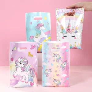 10/25/50pcs Unicorns Candy Bags Unicorn Birthday Party Favor Bags Gift Packing Bags 1st Birthday Baby Shower Girl Party Supplies