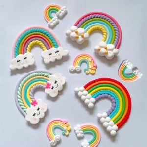 Rainbow Cake Topper Unicorn Birthday Party Decoration Kids Birthday Party Baby Shower Colorful Rainbow Birthday Cake Decoratings