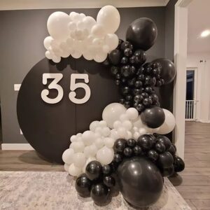 Black & White Balloon Garland Arch Kit – Birthday, Wedding, Baby Shower, Graduation & Party Decoration Balloons