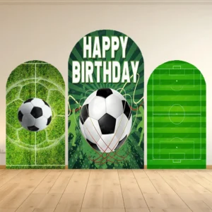 Arch Backdrop Covers Green Football Field Soccer Birthday Party Background Boy Kids Baby Shower Sports Parties Photo Backdrop