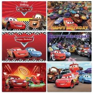 Disney Cars Cartoon Backdrop Banner Race Car Adventure Theme Kids Boys Birthday Party Decor Photo Background Supplies