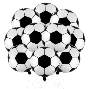 10 Pieces 18inches Soccer Balloons Soccer Themed Party Decorations Foil Soccer Ball Balloons For Birthday Sports Party Supplies