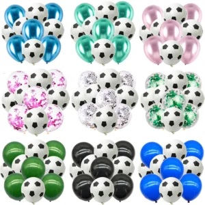 10pcs Soccer Ball Balloon 12‘’ Black White Latex Soccer Printed Balloon Boy Birthday Football Sports Theme Baby Shower Decors